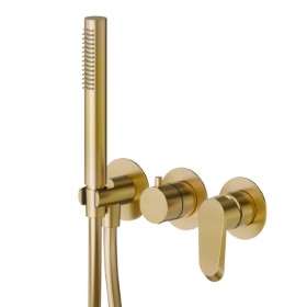 Complete concealed shower group. Ø70 - finish PVD Brushed Gold