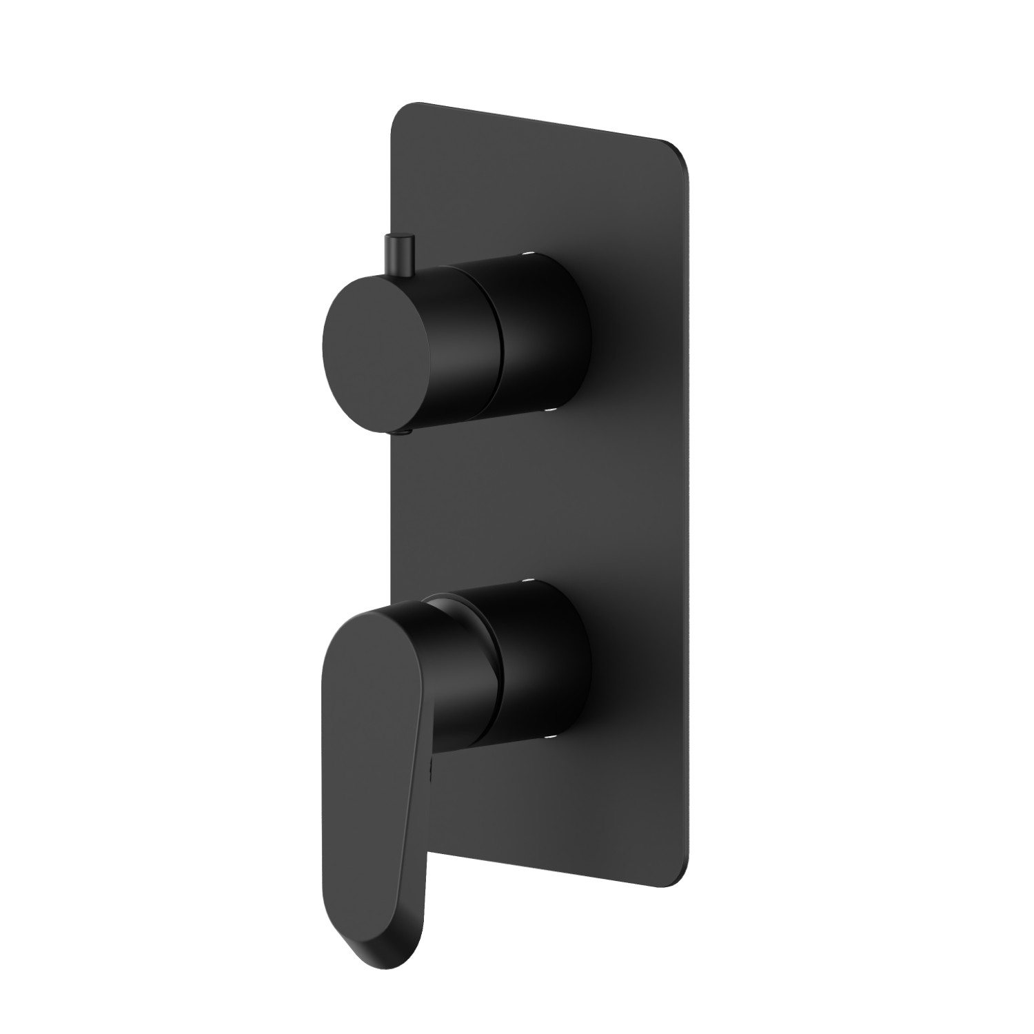 Single lever concealed mixer with 2 ways out mechanical diverter, 1/2” connections. External part - finish Matt Black