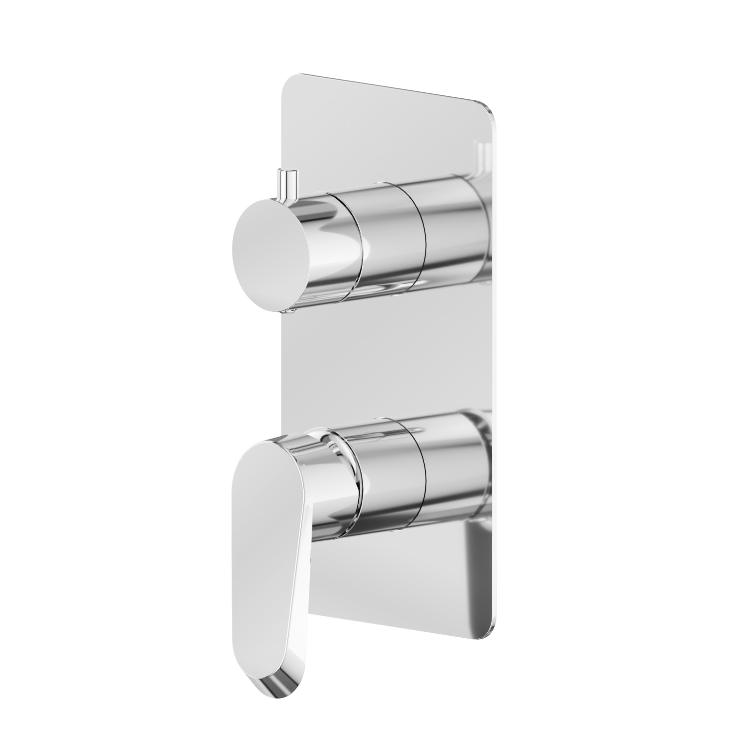 Einbau-einhebelmischer mit mechanischer 2-wege umstellung, 1/2” ein- und ausgänge. Außenteil - oberfläche Chrom