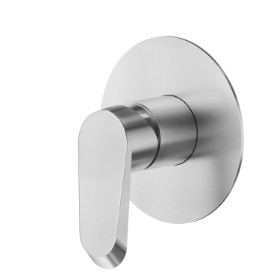 One way out single lever concealed mixer, 1/2” connections. External part - finish PVD Brushed steel