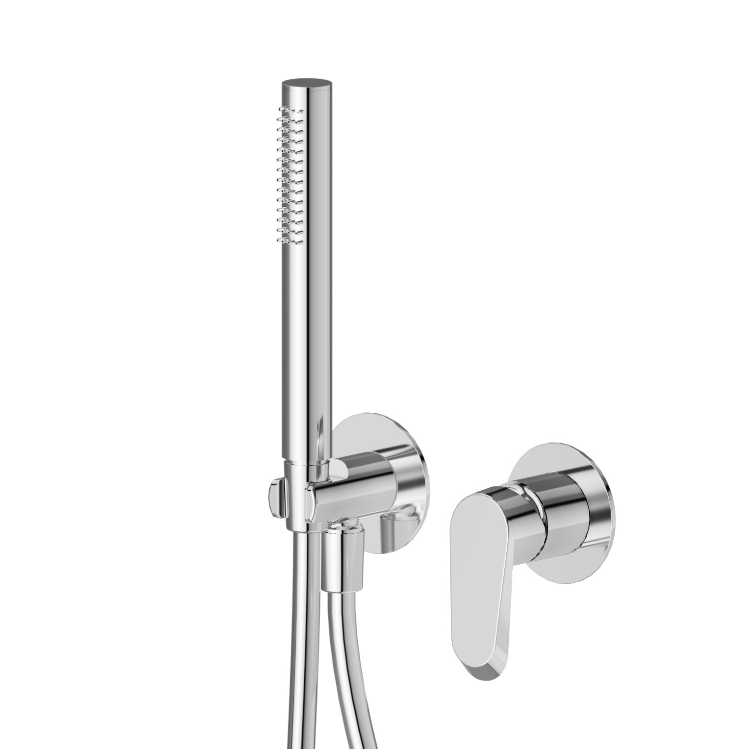 Complete concealed shower group, with shower set and mixer. Ø70 - finish Chrome