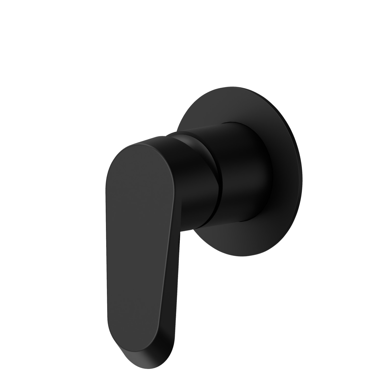 One way out single lever concealed mixer, 1/2” connections. Ø70. External part - finish Matt Black