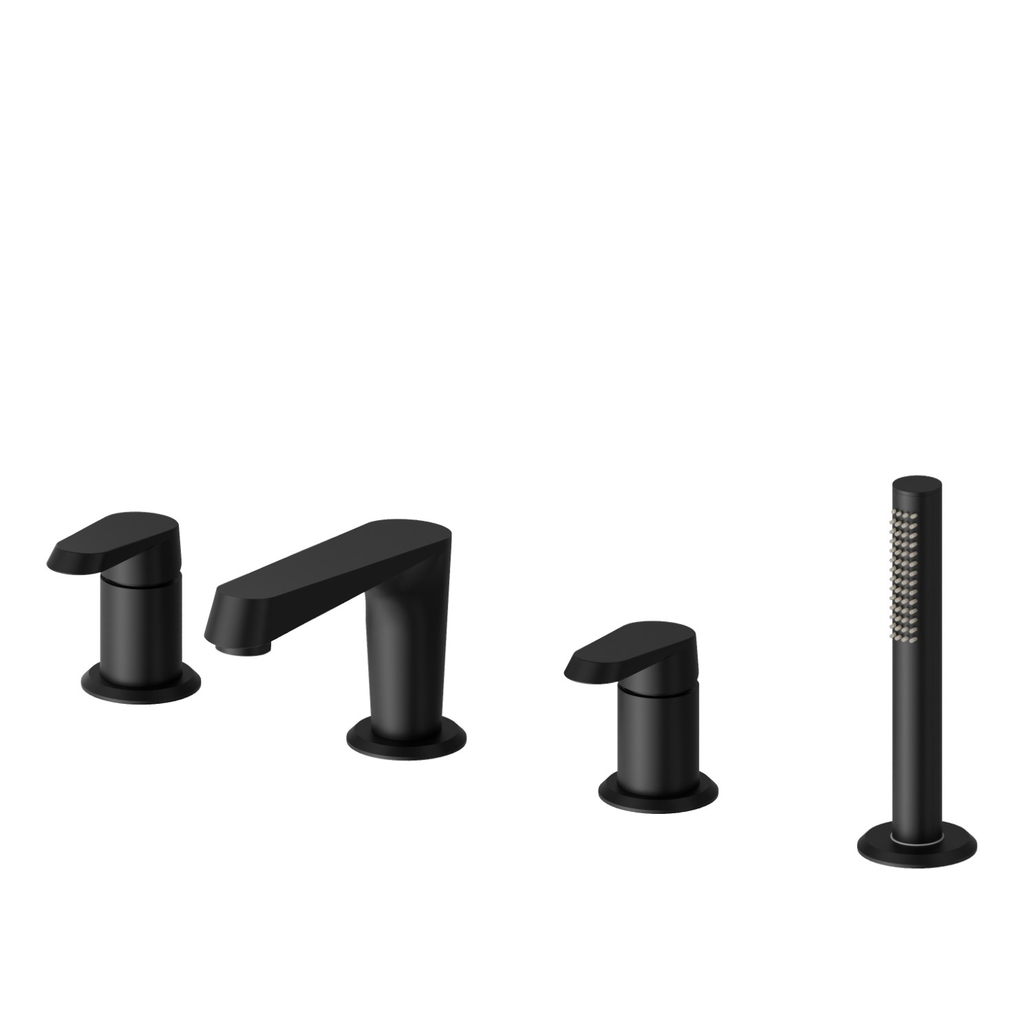 4-hole complete set of deck-mounted mixer - finish Matt Black