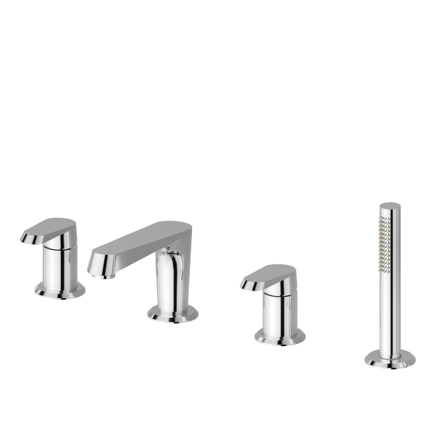 4-hole complete set of deck-mounted mixer - finish Chrome