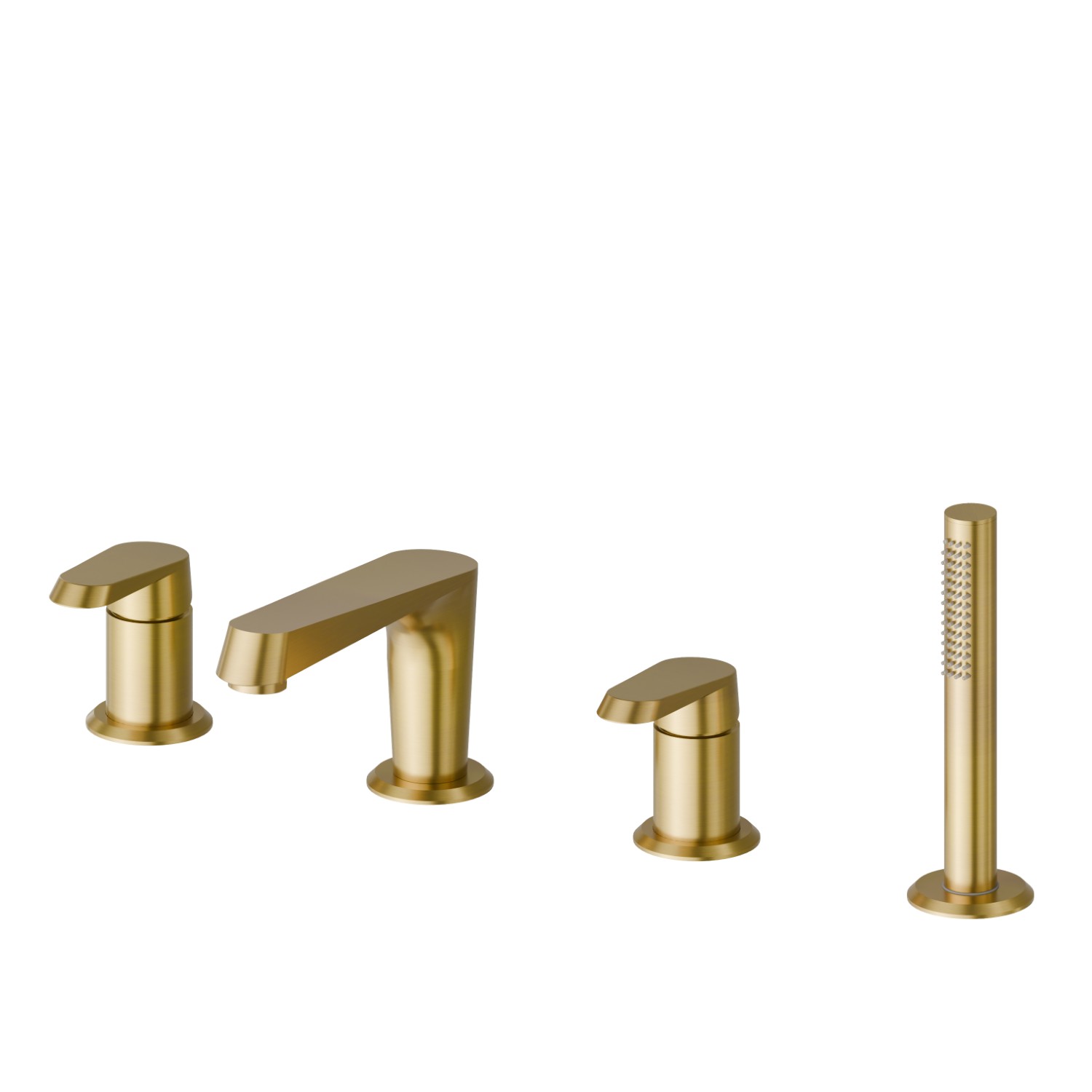 4-hole complete set of deck-mounted mixer - finish PVD Brushed Gold