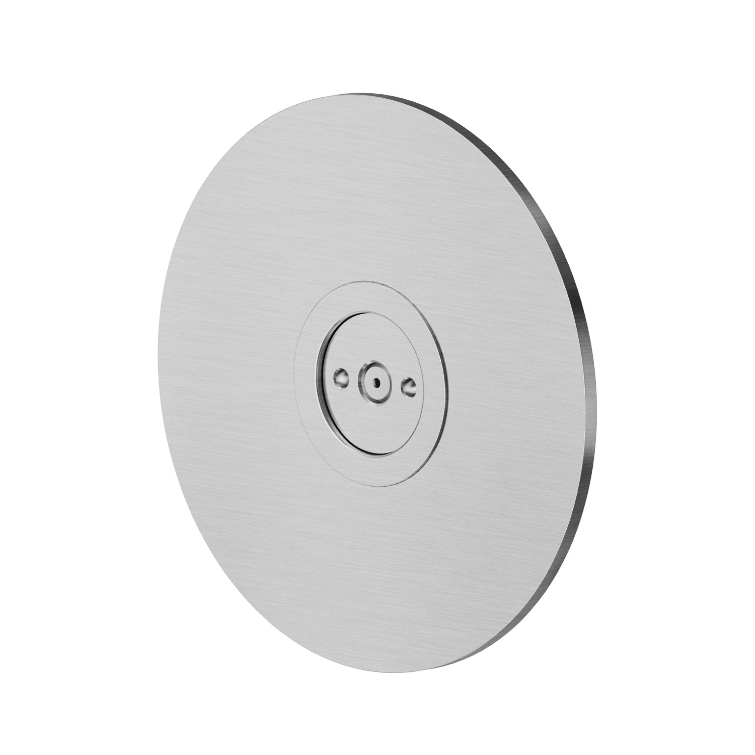 Brumisateur rond encastrable, en laiton. Ø70mm - finition PVD Brushed steel