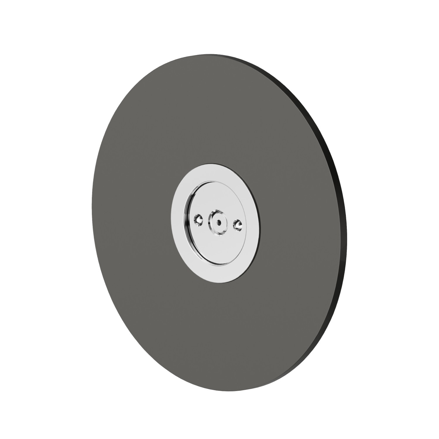 Brumisateur rond encastrable, en laiton. Ø70mm - finition Carbnon Satin+ Chrome