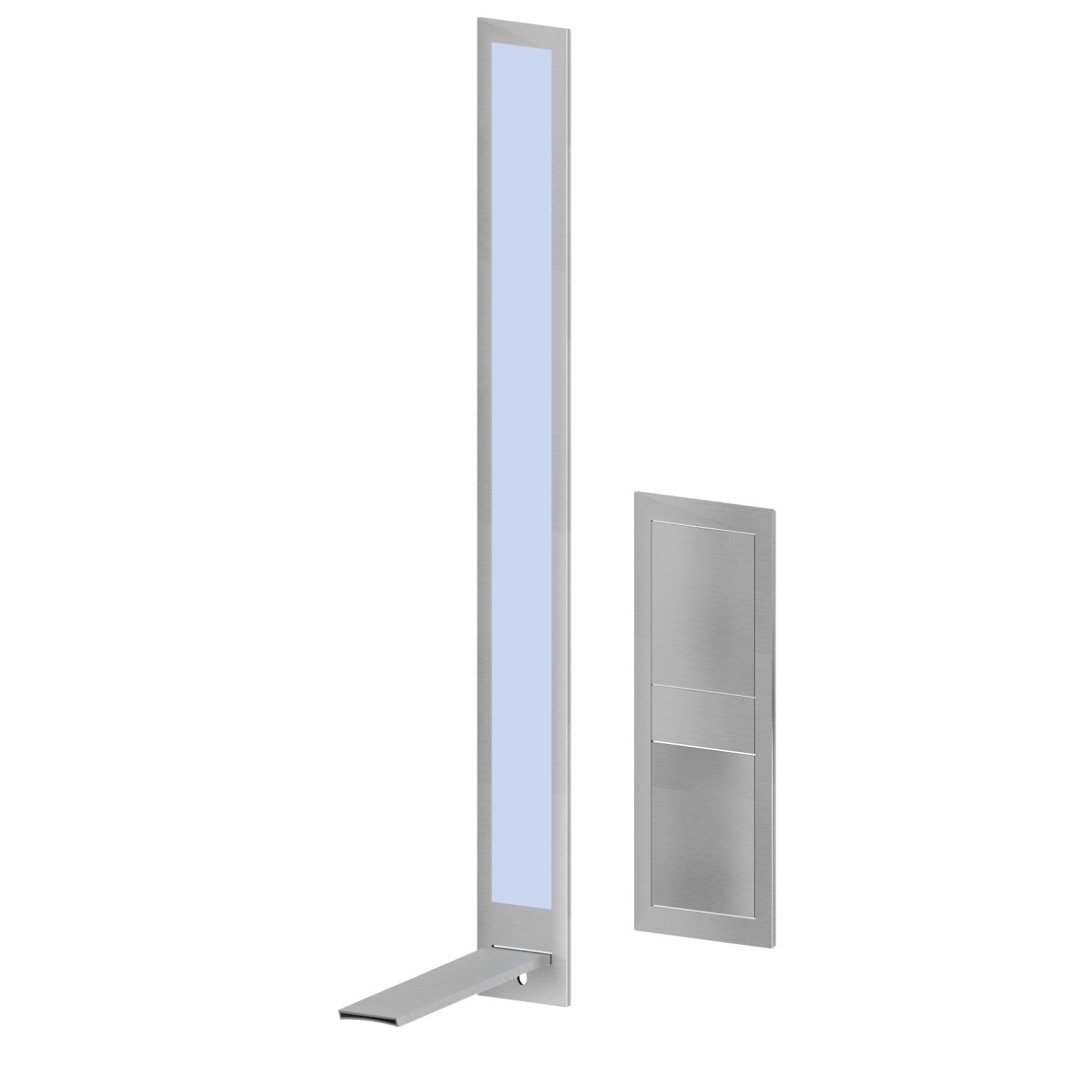 Façade murale groupe mitigeur pour lavabo sans vidage, avec bec cascade - finition Stainless Steel