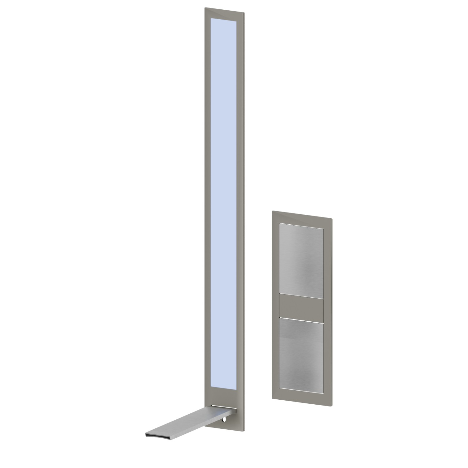 External part of wall basin mixer group, without pop-up waste set - finish Brushed steel + Titanium Satin
