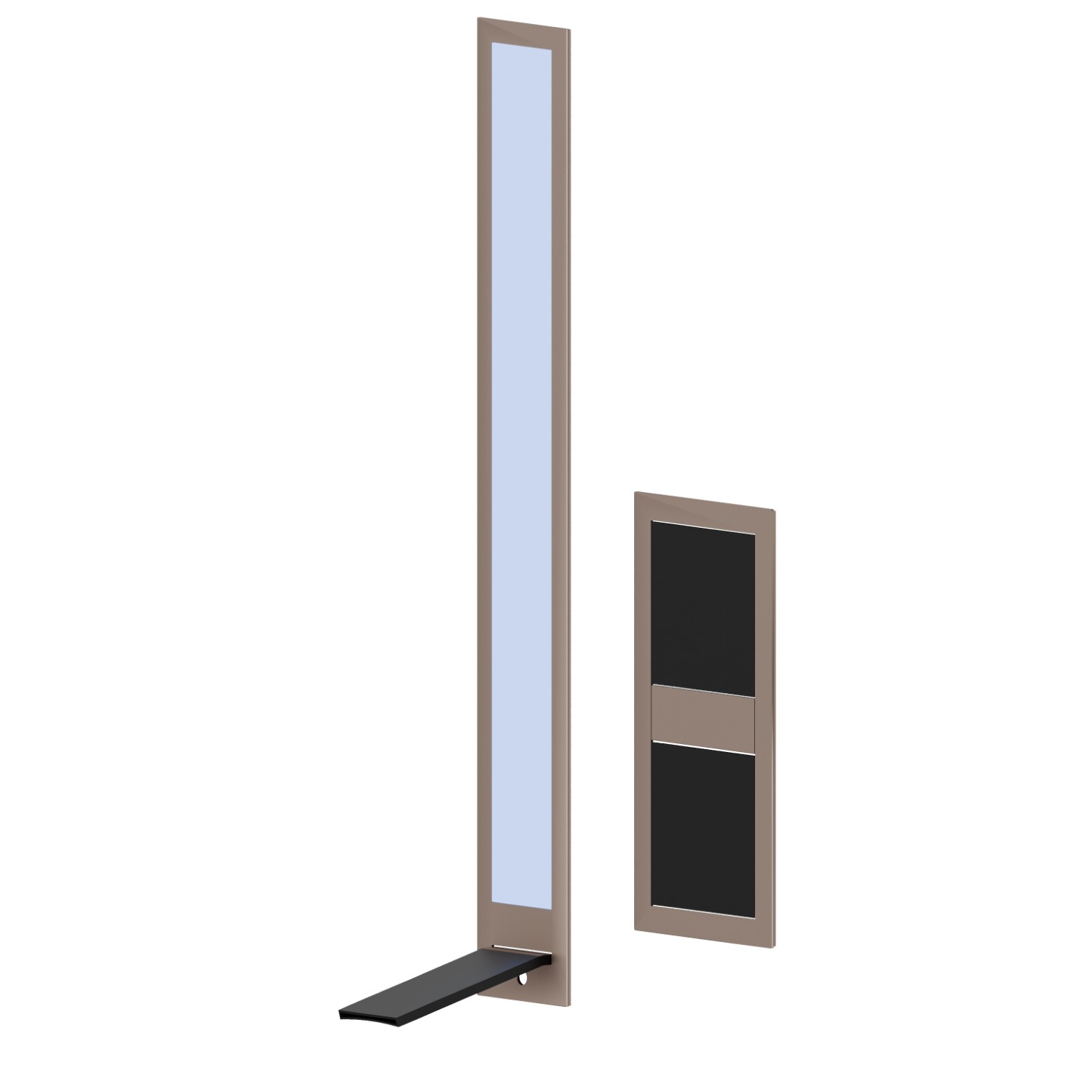 Façade murale groupe mitigeur pour lavabo sans vidage, avec bec cascade - finition Matt black + Copper Glossy