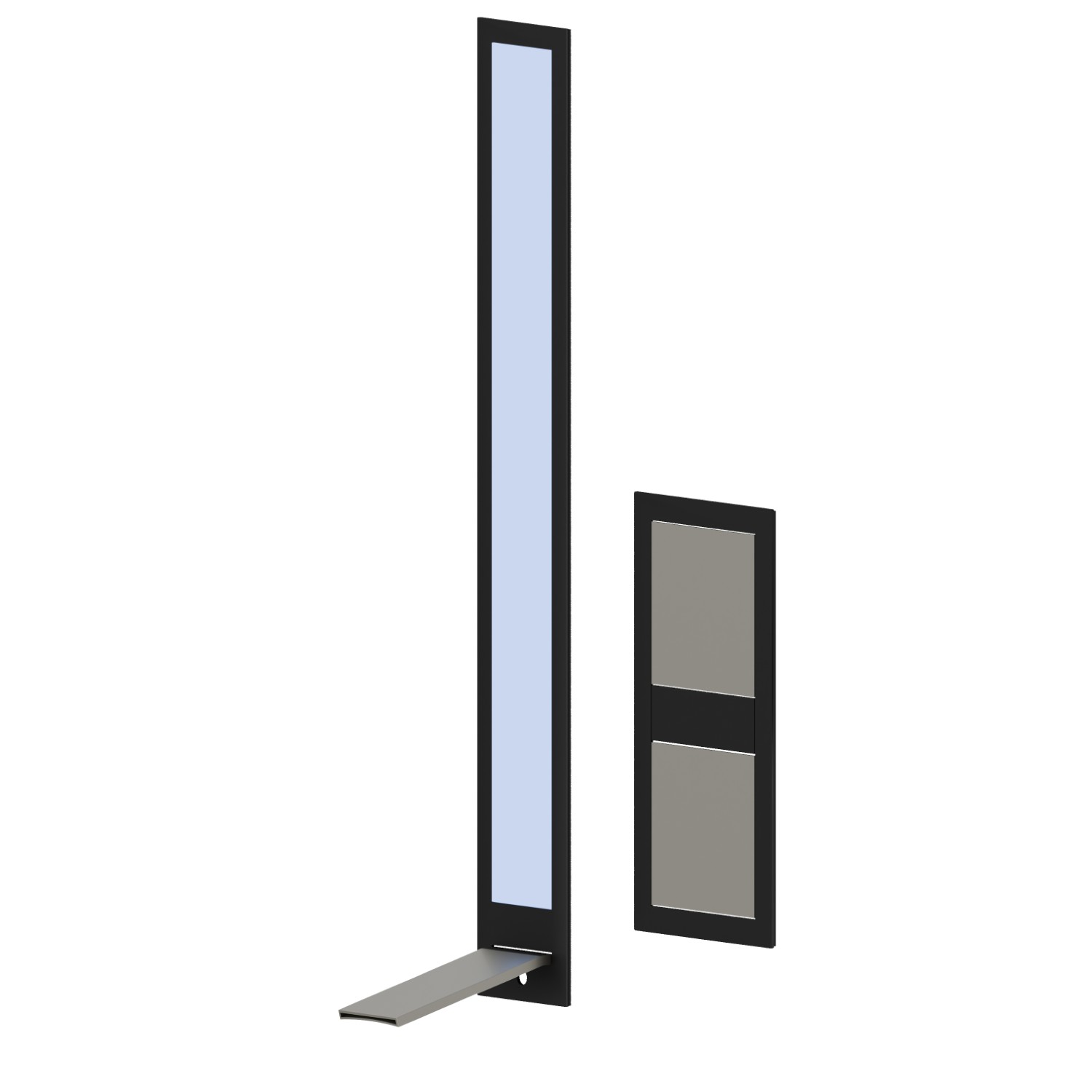 Façade murale groupe mitigeur pour lavabo sans vidage, avec bec cascade - finition Titanium Satin - Matt black