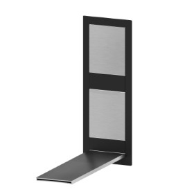 External part of wall basin mixer group, without pop-up waste set, with waterfall spout - finish Brushed steel + Matt black