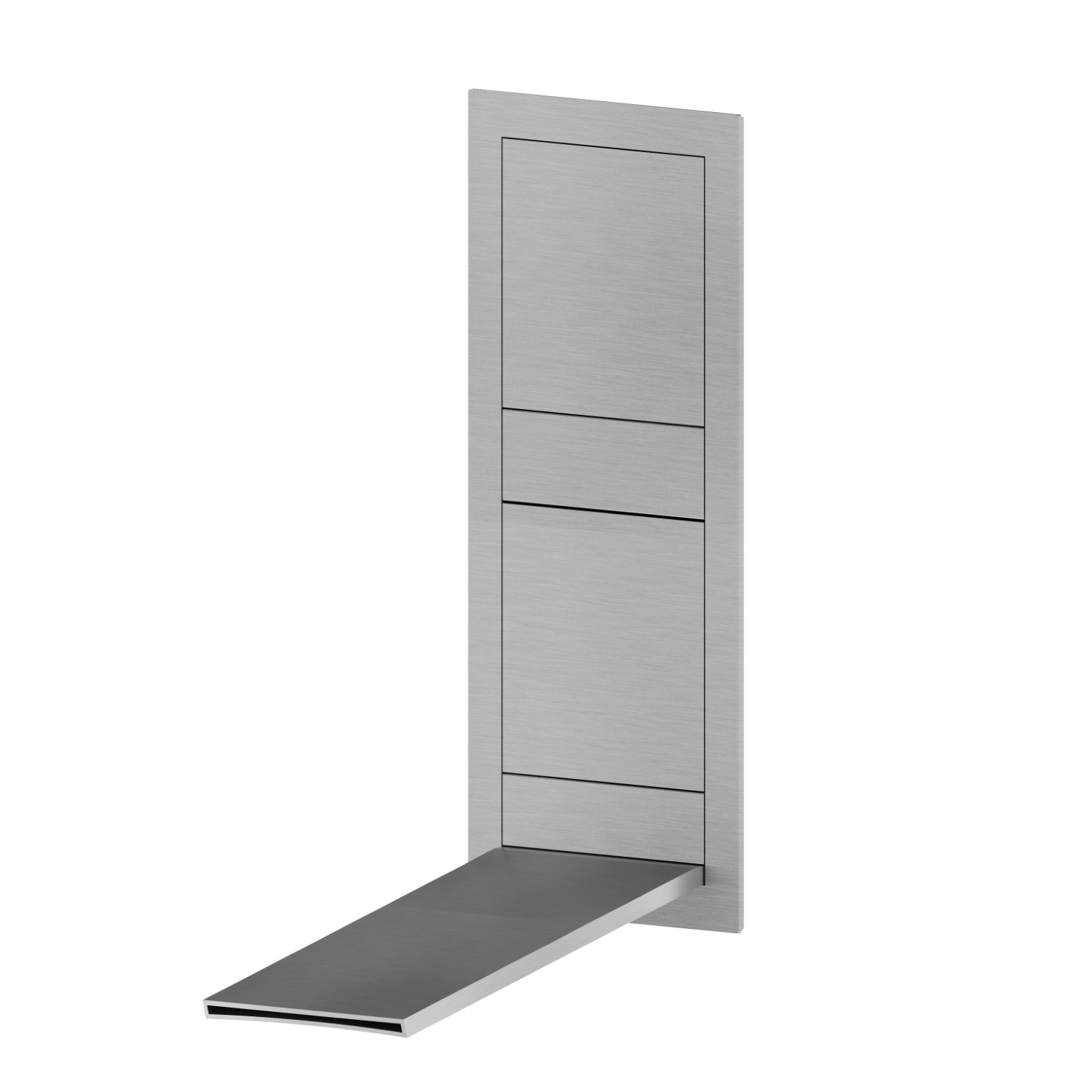 Façade murale groupe mitigeur pour lavabo sans vidage, avec bec cascade - finition Stainless Steel