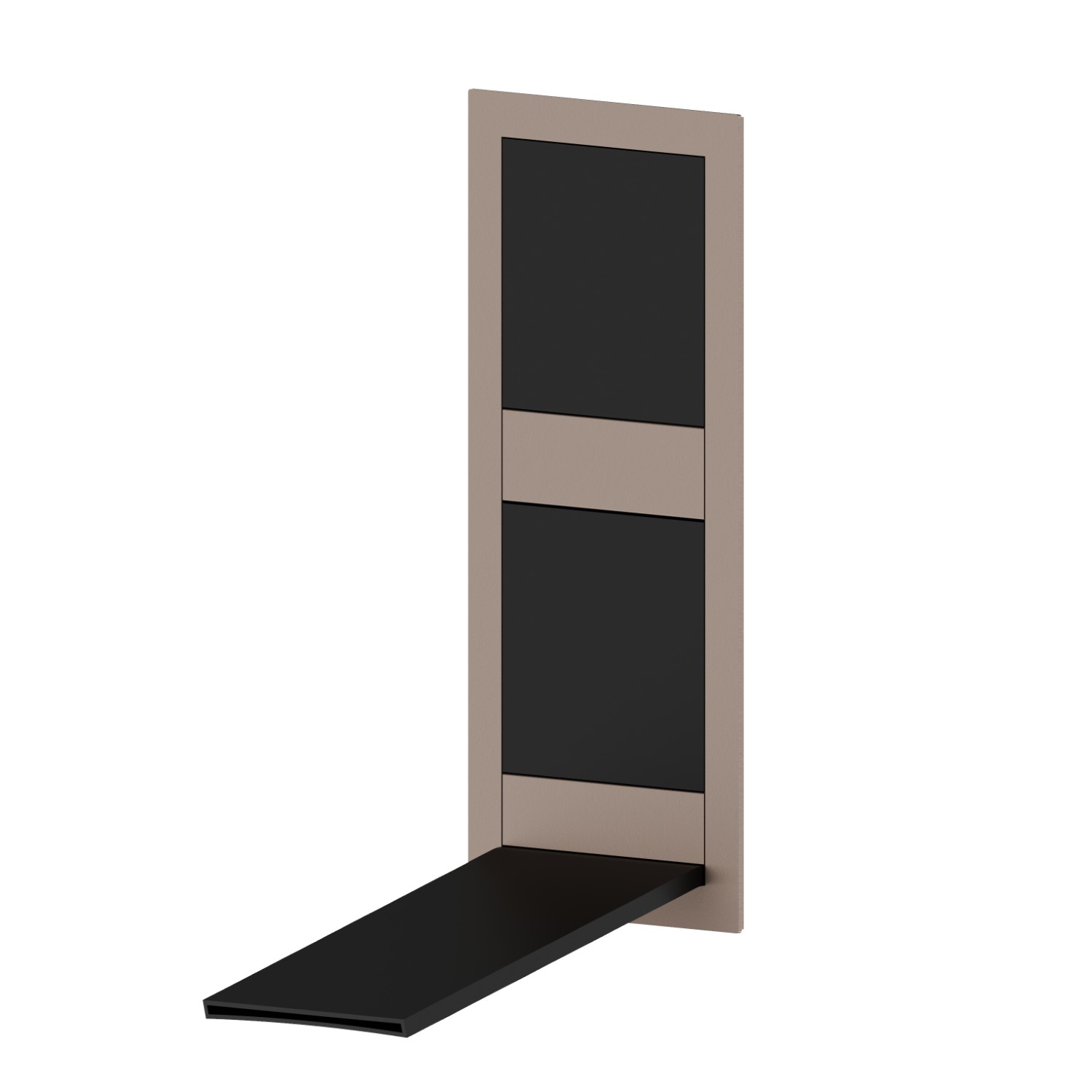 External part of wall basin mixer group, without pop-up waste set, with waterfall spout - finish Matt black + Copper Glossy