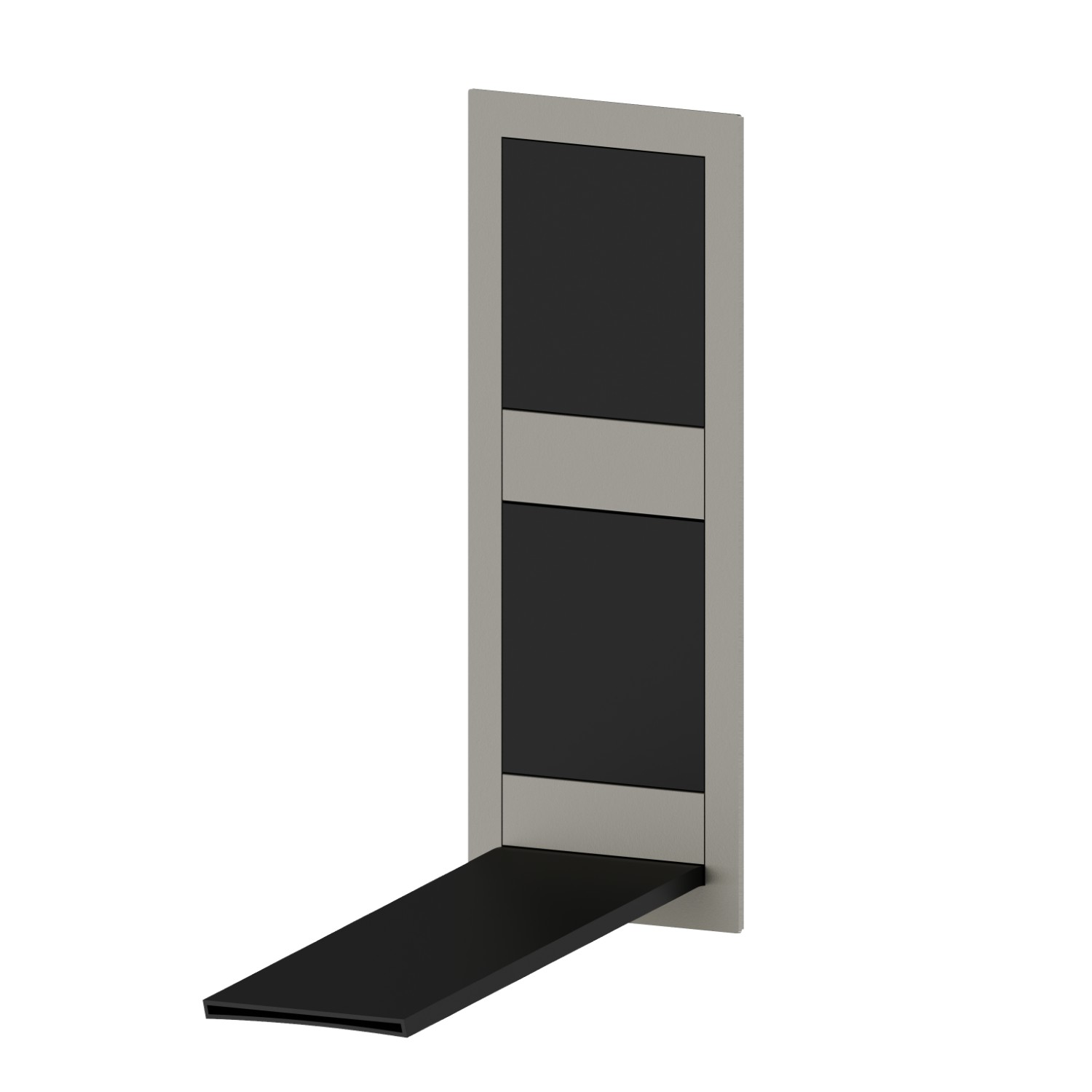 Parte esterna gruppo miscelatore a parete per lavabo, senza scarico, con bocca di erogazione a cascata - finitura Nero Opaco + Titanium Satin