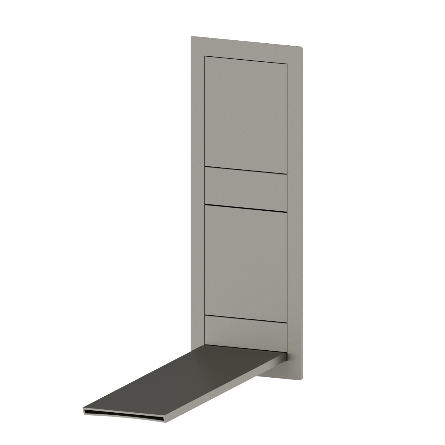 Parte esterna gruppo miscelatore a parete per lavabo, senza scarico, con bocca di erogazione a cascata - finitura Titanium Satin