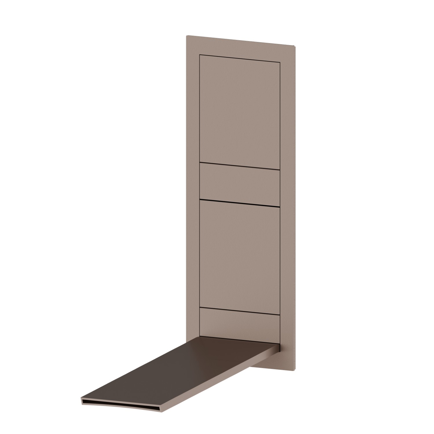 Parte esterna gruppo miscelatore a parete per lavabo, senza scarico, con bocca di erogazione a cascata - finitura Copper Glossy