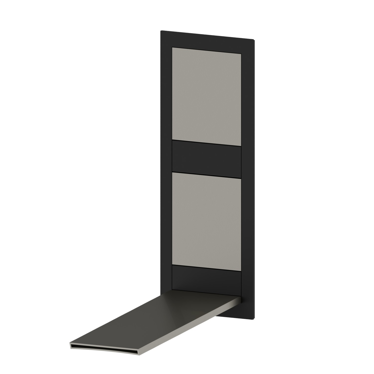 Parte esterna gruppo miscelatore a parete per lavabo, senza scarico, con bocca di erogazione a cascata - finitura Titanium Satin - Matt black
