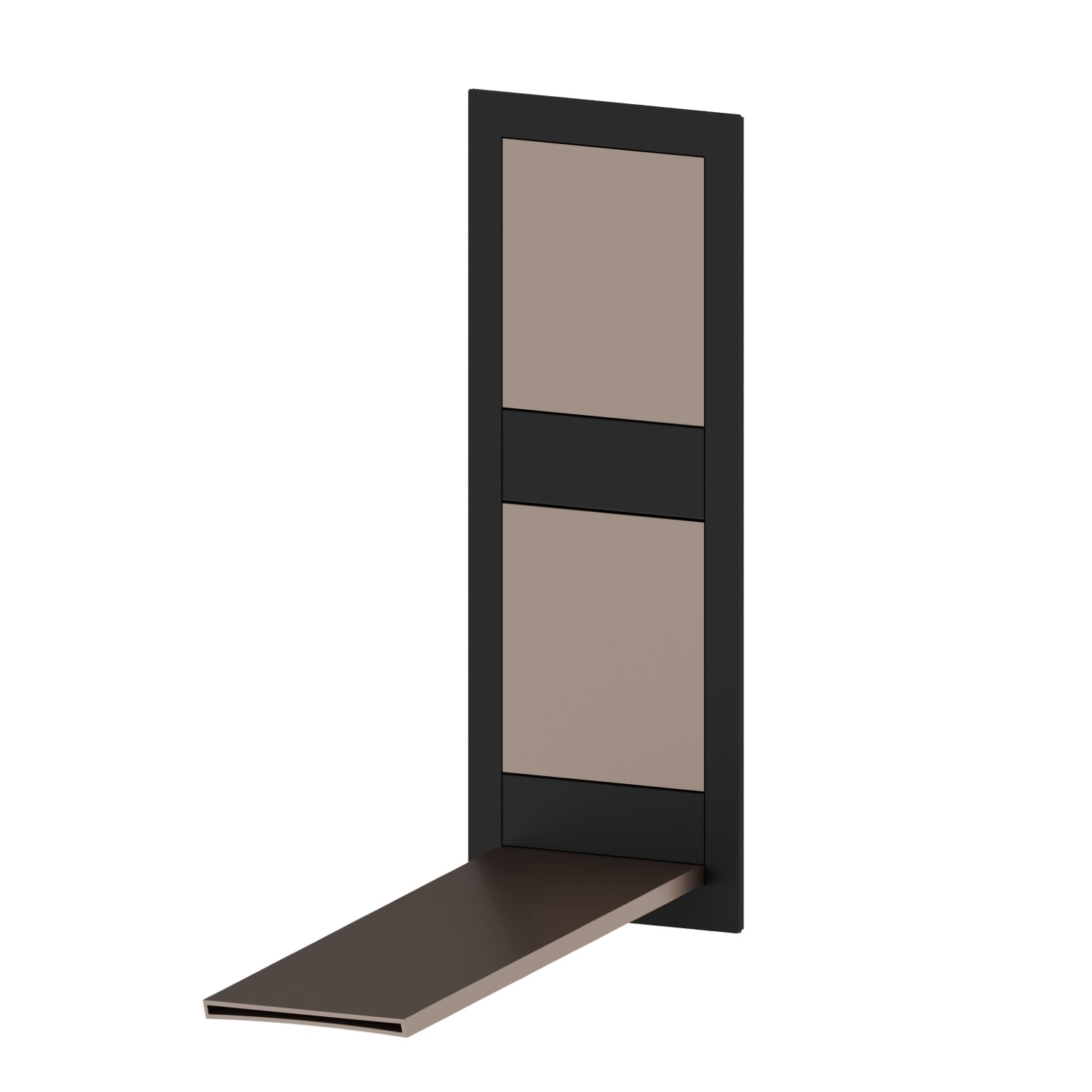 Parte esterna gruppo miscelatore a parete per lavabo, senza scarico, con bocca di erogazione a cascata - finitura Copper Glossy