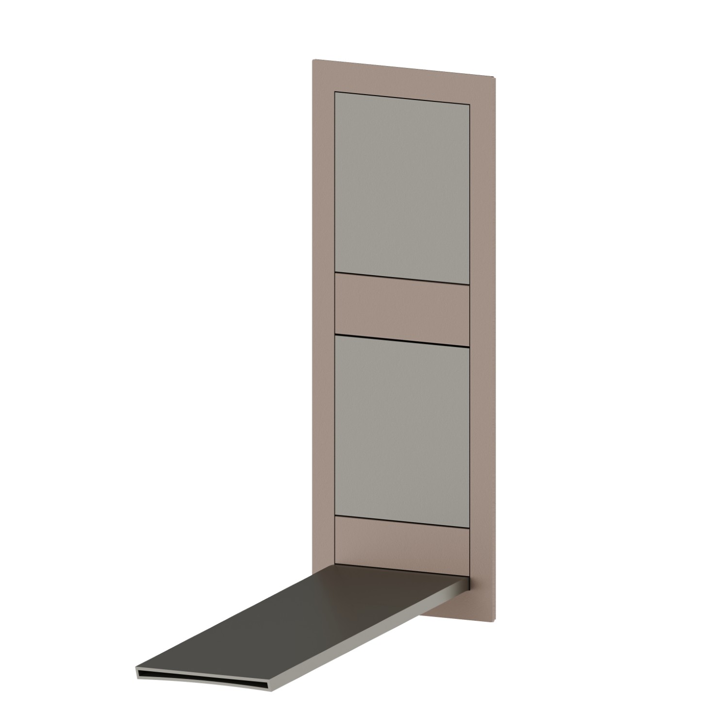 Façade murale groupe mitigeur pour lavabo sans vidage, avec bec cascade - finition Titanium Satin + Copper Glossy