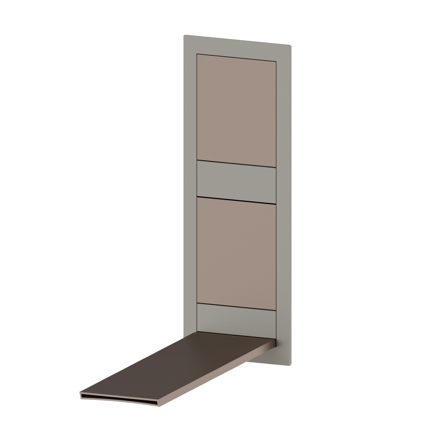 Façade murale groupe mitigeur pour lavabo sans vidage, avec bec cascade - finition  Copper Glossy + Titanium Satin