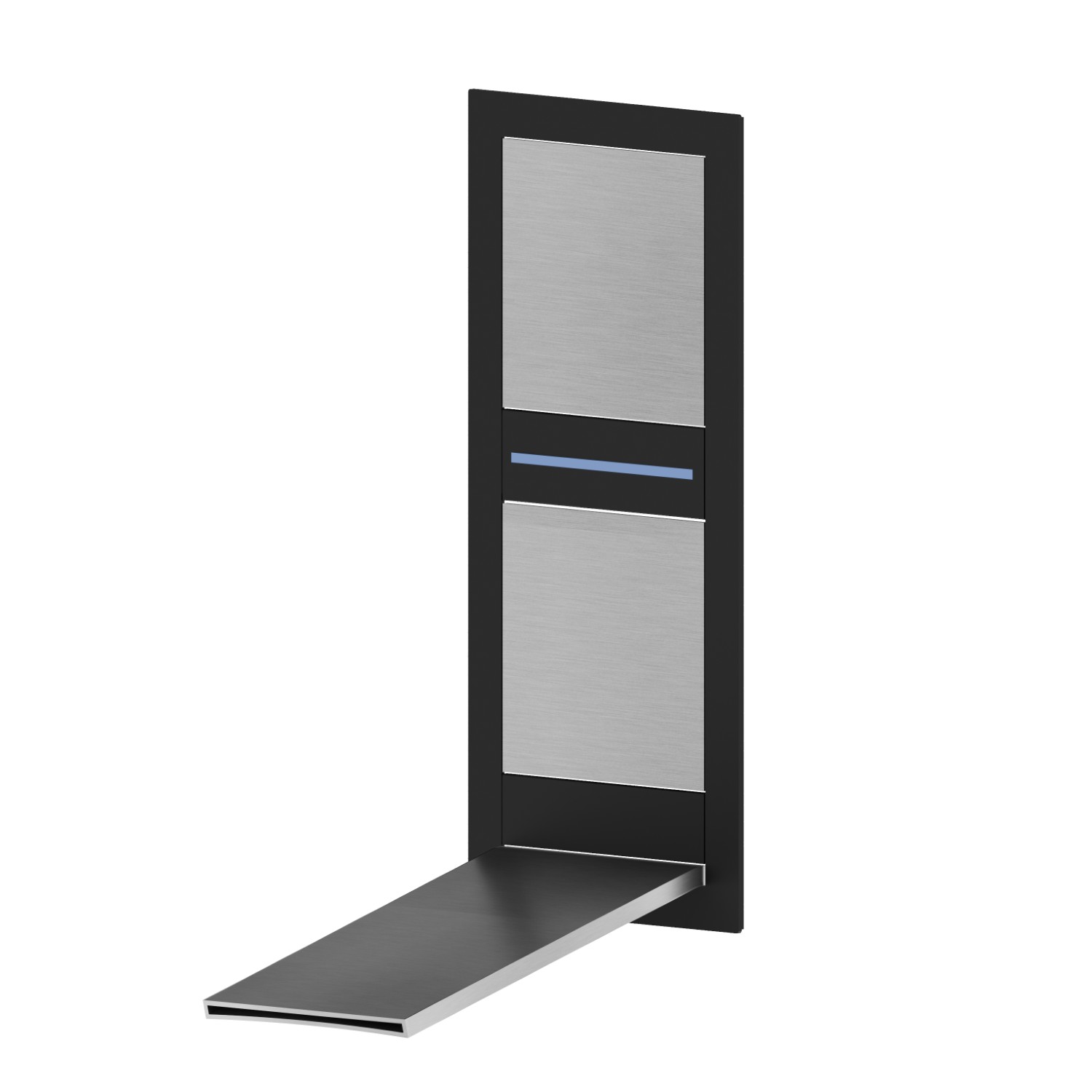 External part of wall basin mixer group, without pop-up waste set - finish Brushed steel + Matt black