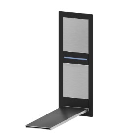 External part of wall basin mixer group, without pop-up waste set - finish Brushed steel + Matt black