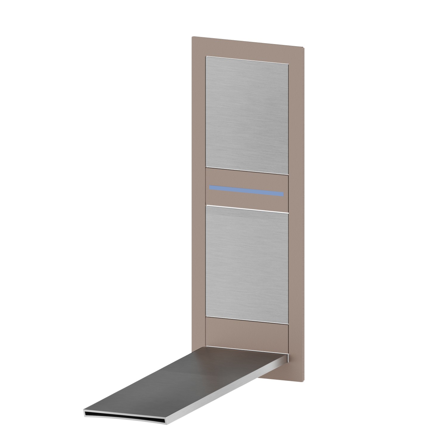 External part of wall basin mixer group, without pop-up waste set - finish Brushed steel + Copper Glossy