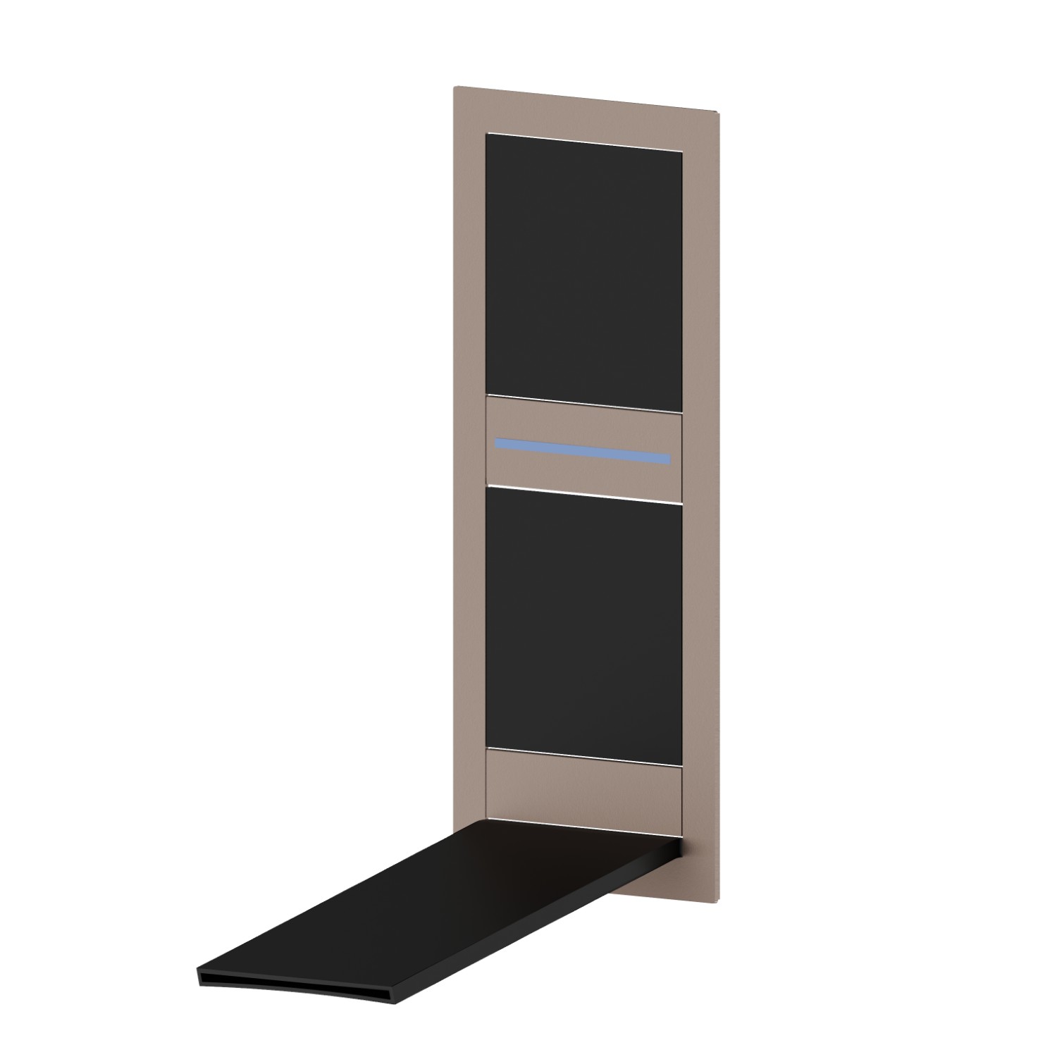 Parte esterna gruppo miscelatore a parete per lavabo, senza scarico, con bocca di erogazione a cascata - finitura Nero Opaco + Copper Glossy