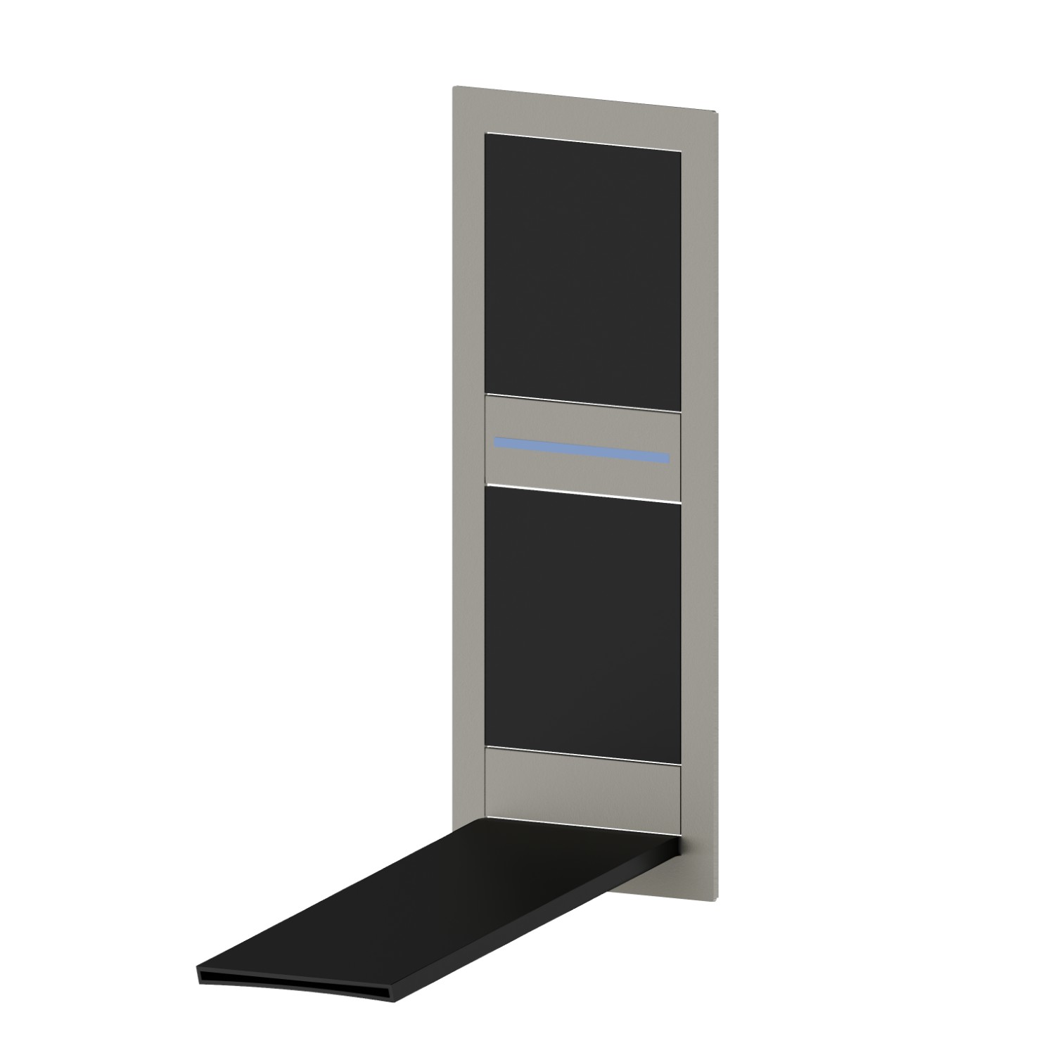 Façade murale groupe mitigeur pour lavabo sans vidage, avec bec cascade
 - finition Matt black + Titanium Satin