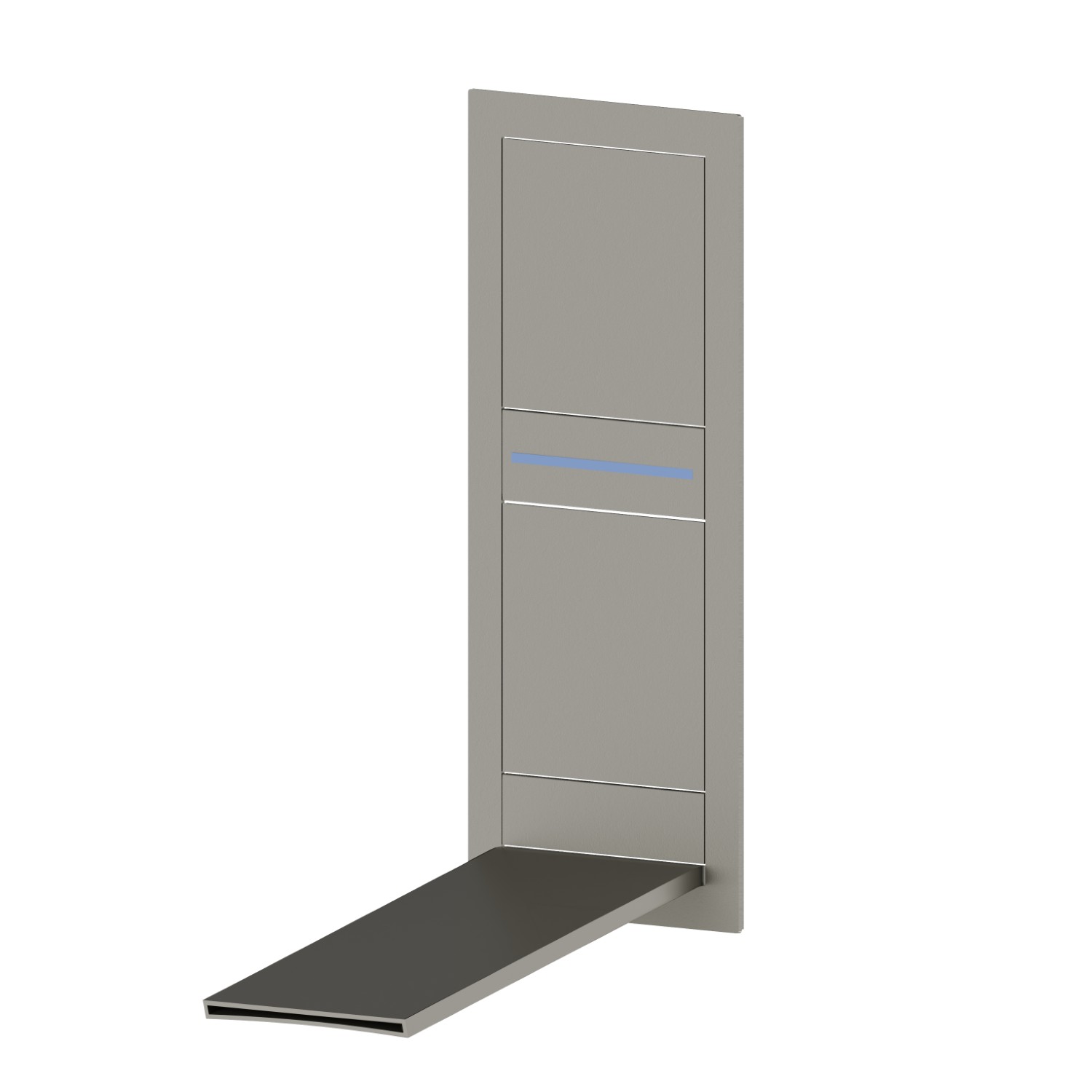 Façade murale groupe mitigeur pour lavabo sans vidage, avec bec cascade
 - finition Titanium Satin