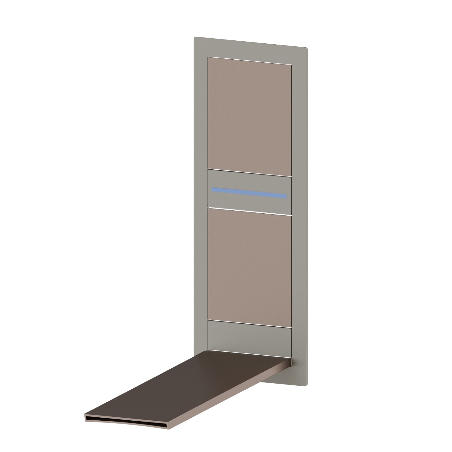 Parte esterna gruppo miscelatore a parete per lavabo, senza scarico, con bocca di erogazione a cascata - finitura  Copper Glossy + Titanium Satin