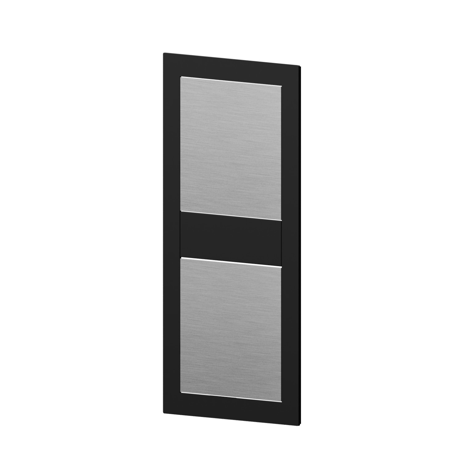 External part of wall mixer for flow and temperature regulation, combinable
with a spout or a head shower - finish Brushed steel + Matt black