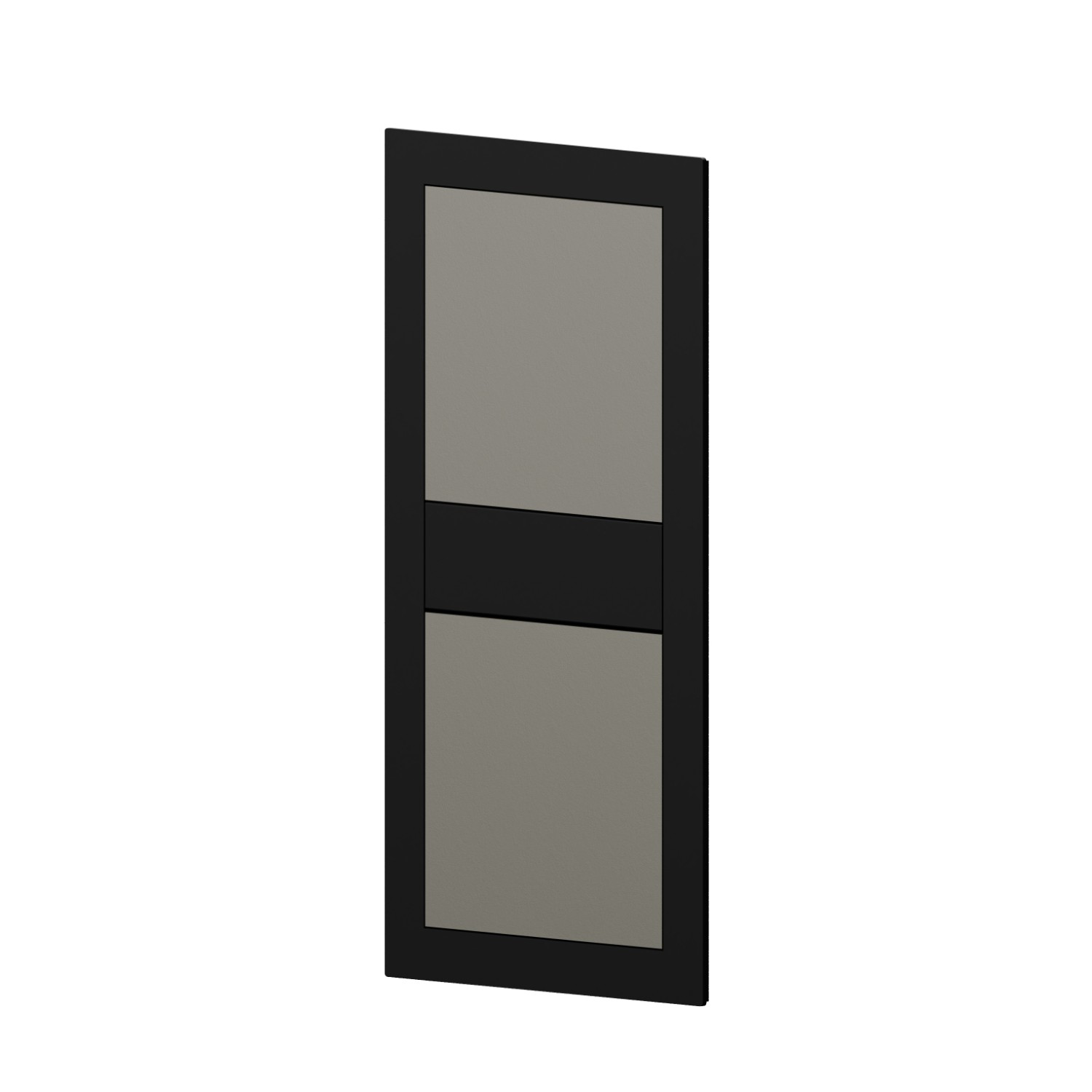 Façade murale du mitigeur, pour le réglage du débit et température qui peut être
associée à un bec ou à un ciel de pluie - finition Titanium Satin - Matt black