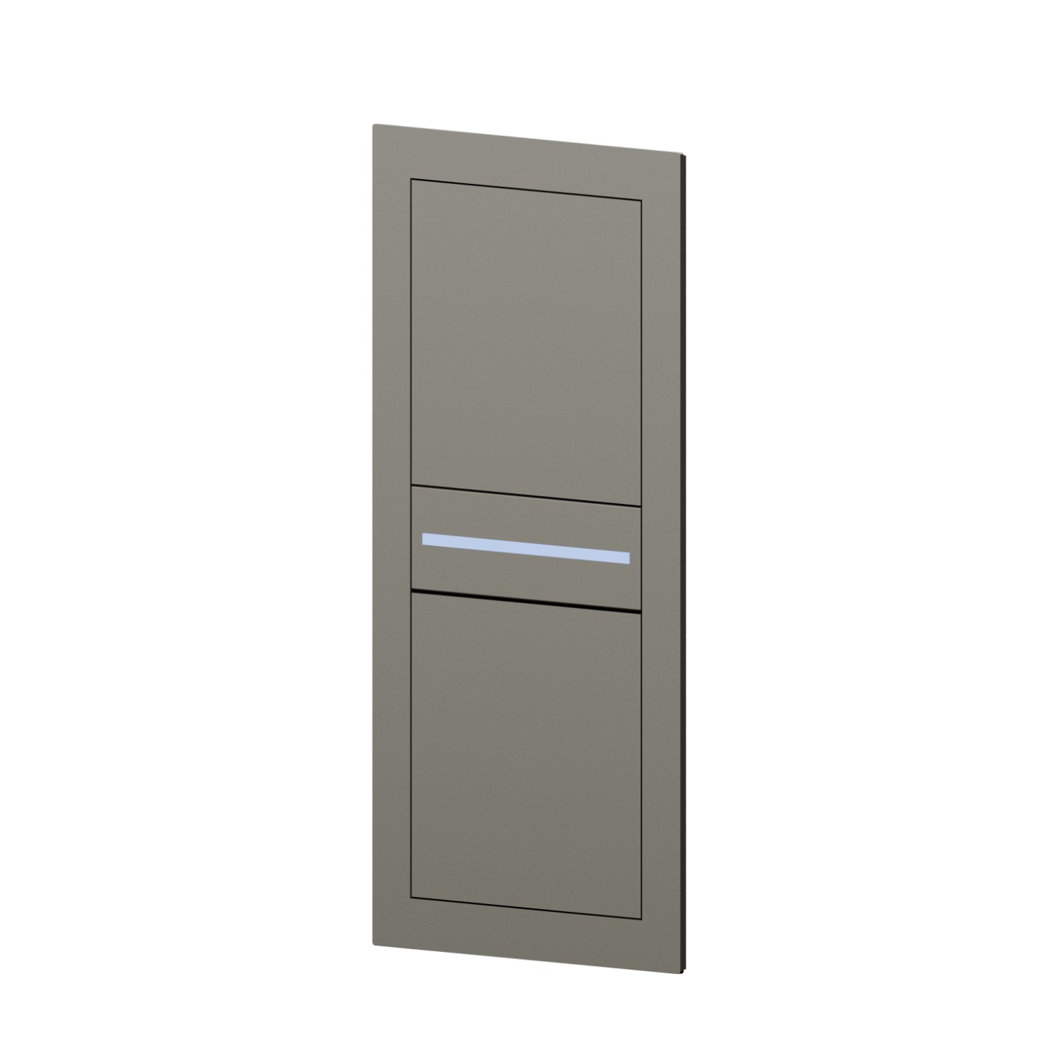 Façade murale du mitigeur, pour le réglage du débit et température qui peut être associée à
un bec ou à un ciel de pluie - finition Titanium Satin