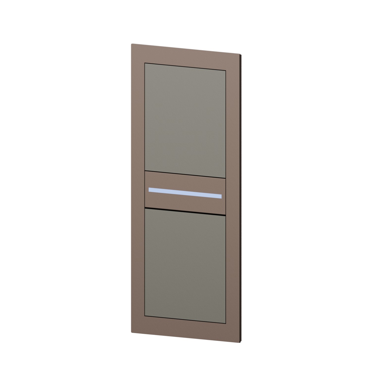 Façade murale du mitigeur, pour le réglage du débit et température qui peut être associée à
un bec ou à un ciel de pluie - finition Titanium Satin + Copper Glossy