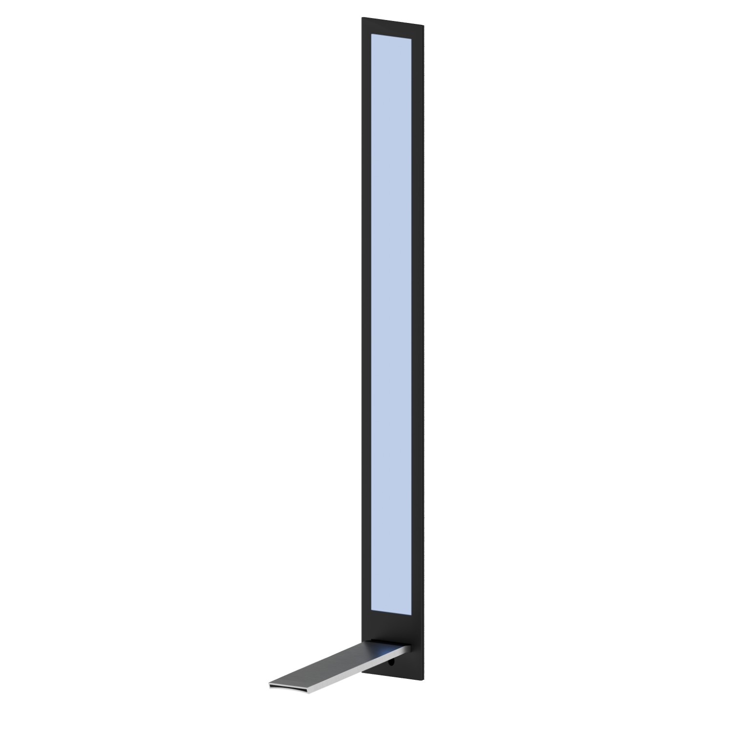 External part of waterfall spout - finish Brushed steel + Matt black