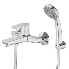 Single lever exposed bath mixer with automatic diverter bath/shower set - finish Chrome
