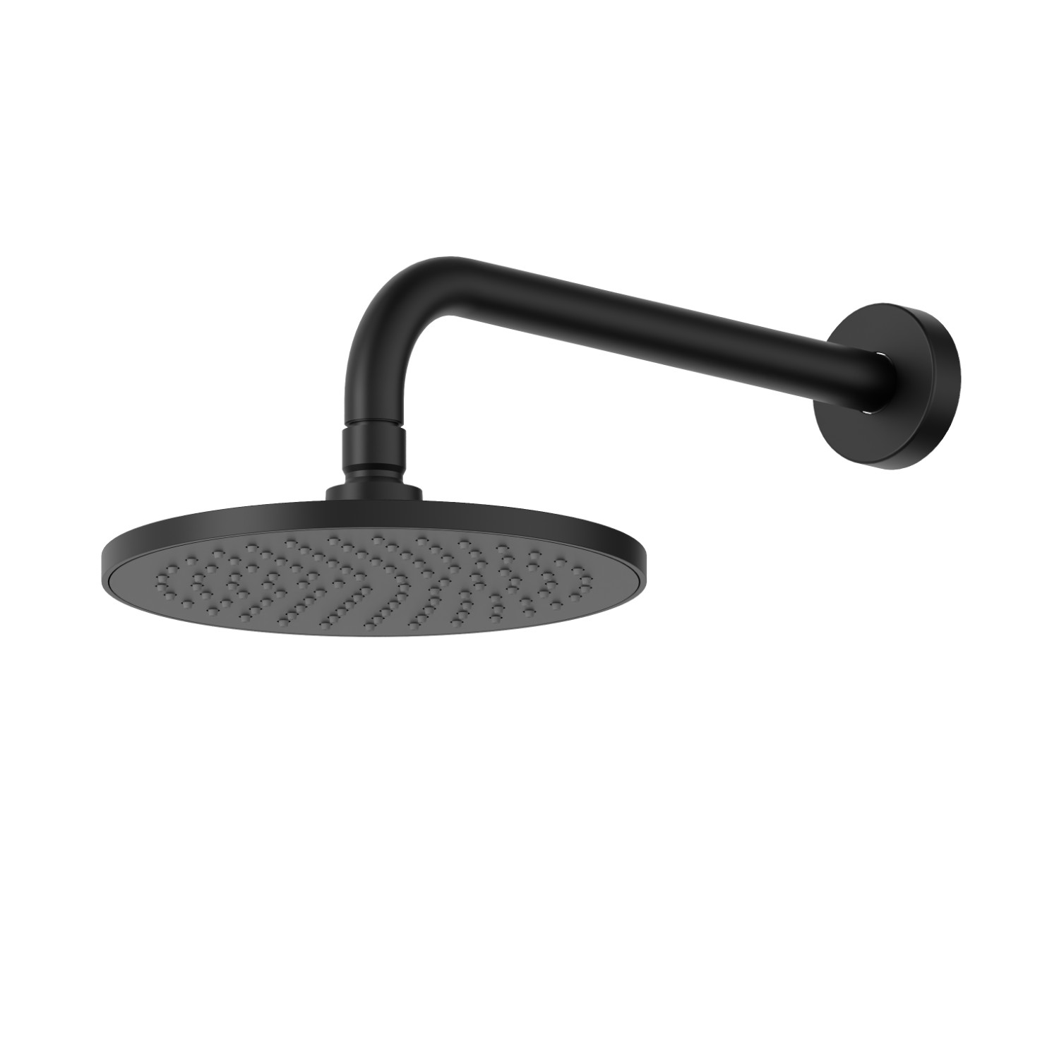 Wall-mounted head shower with raining jet - finish Matt Black