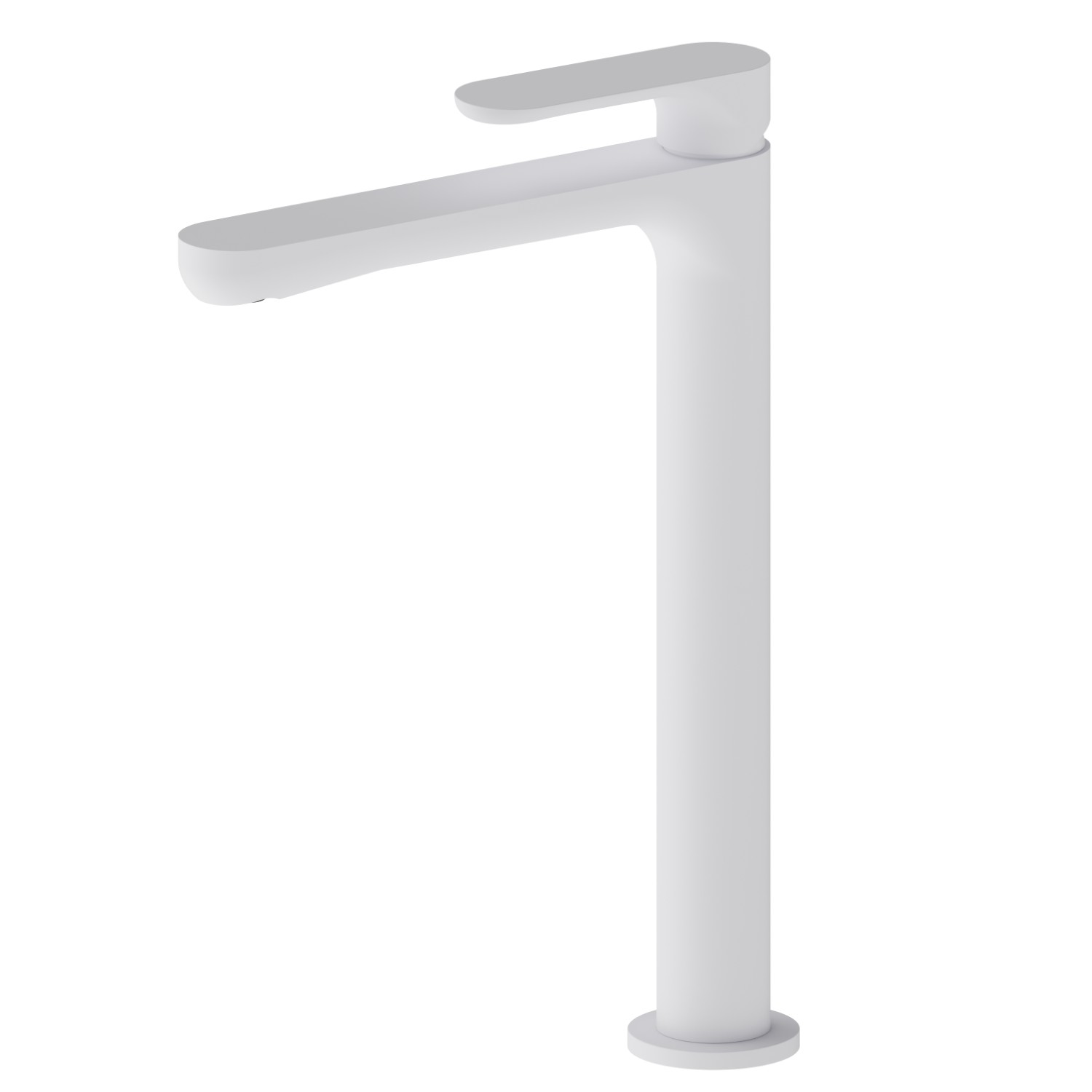 Single lever basin mixer, high version, for above counter basin - finish Matt White