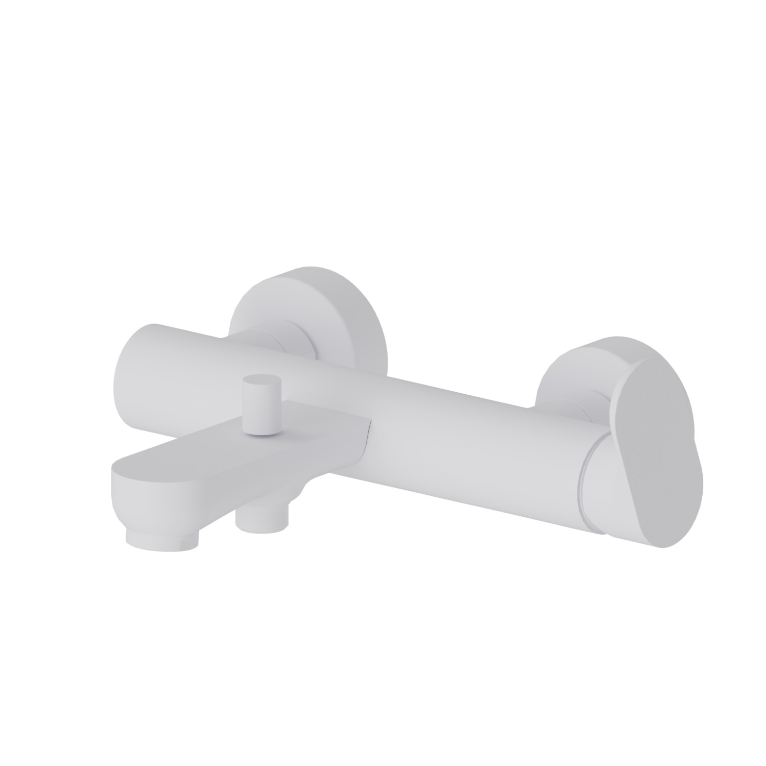 Single lever exposed bath mixer automatic diverter bath/shower set - finish Matt White