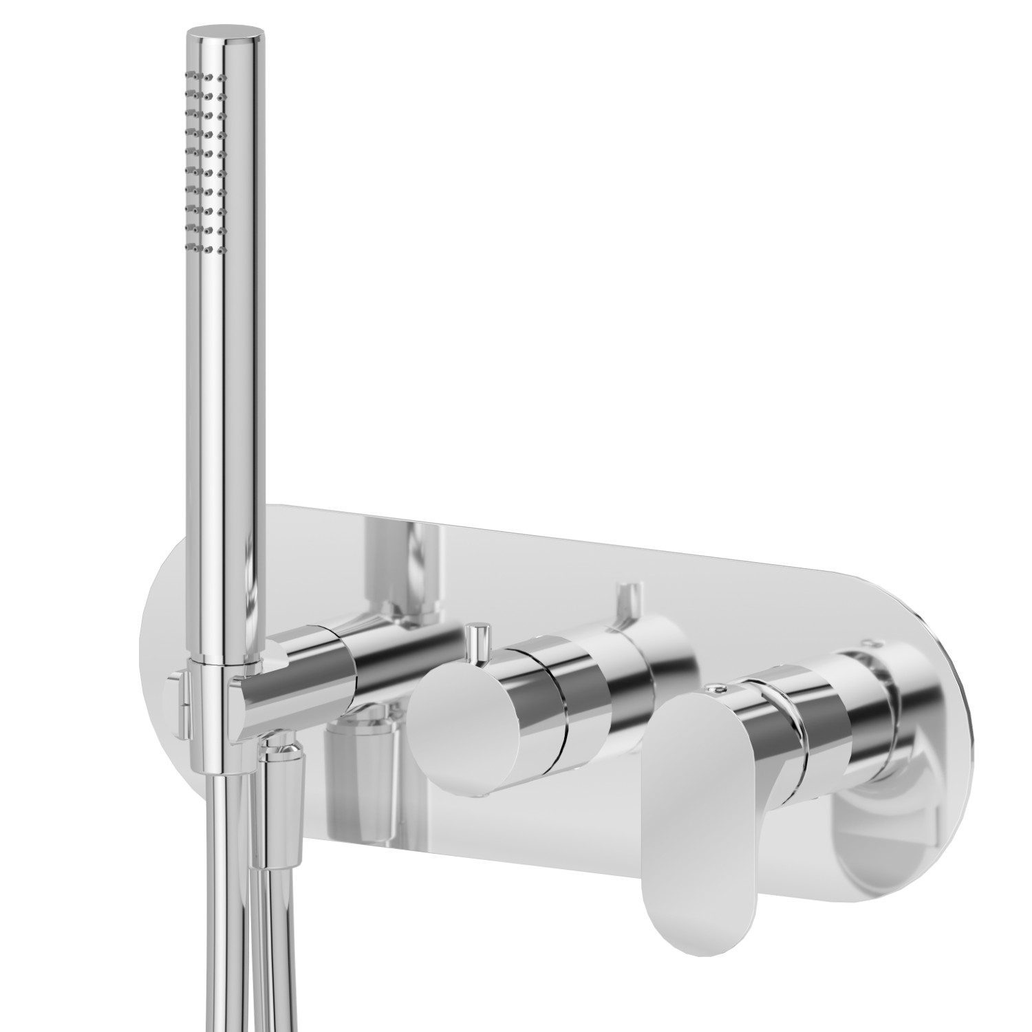 Complete concealed shower group, with shower set and 2 ways out diverter - finish Chrome