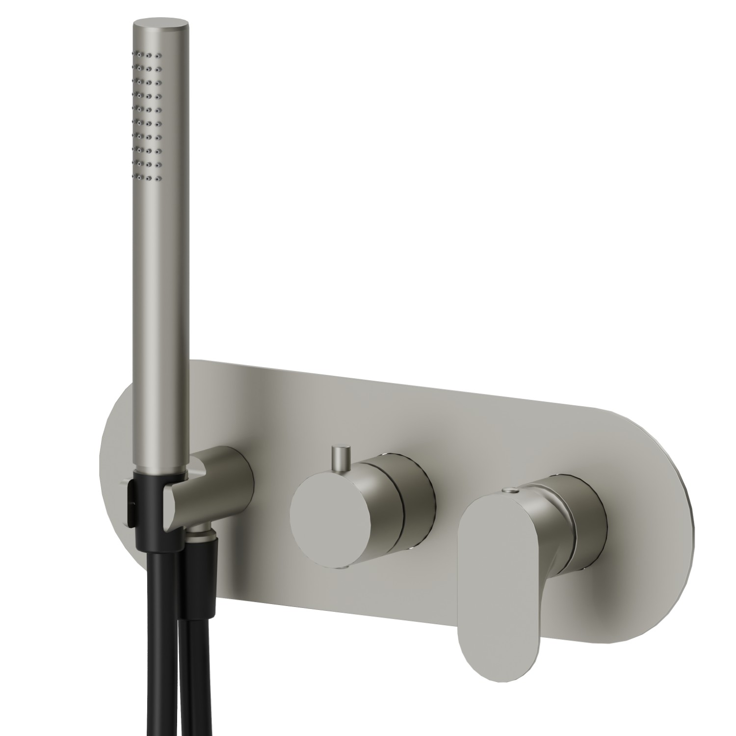 Complete concealed shower group, with shower set and 2 ways out diverter - finish Titanium Satin