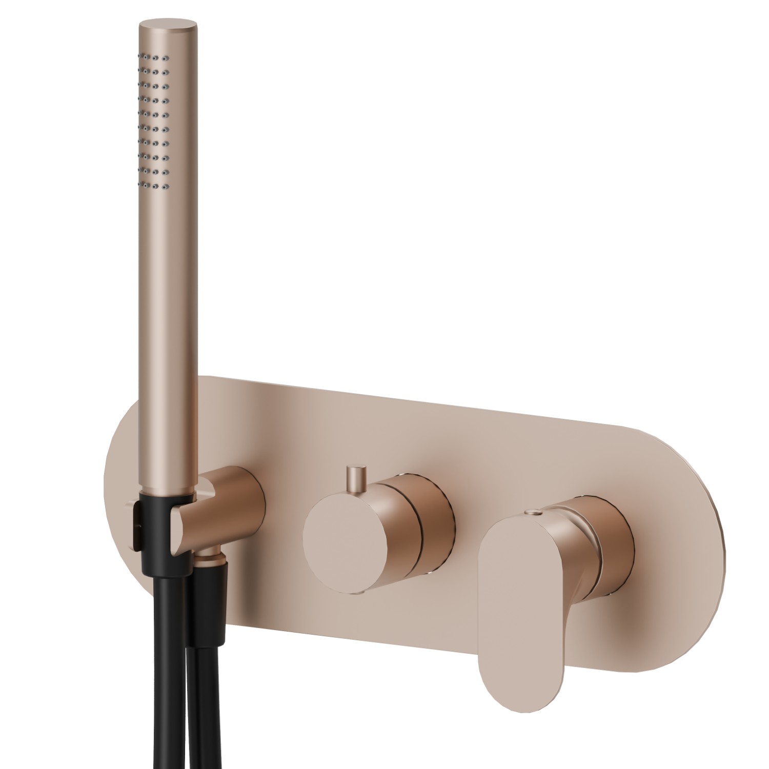 Complete concealed shower group, with shower set and 2 ways out diverter - finish Copper Satin