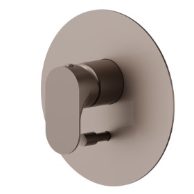 Single lever concealed mixer with 2 ways out automatic diverter, 1/2” connections - finish Copper Glossy