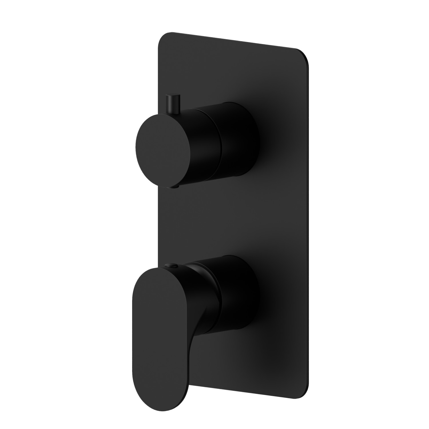 Miscelatore monocomando ad incasso con deviatore meccanico a 2 uscite, ingressi ed uscite da 1/2”. Parte esterna - finitura Nero opaco