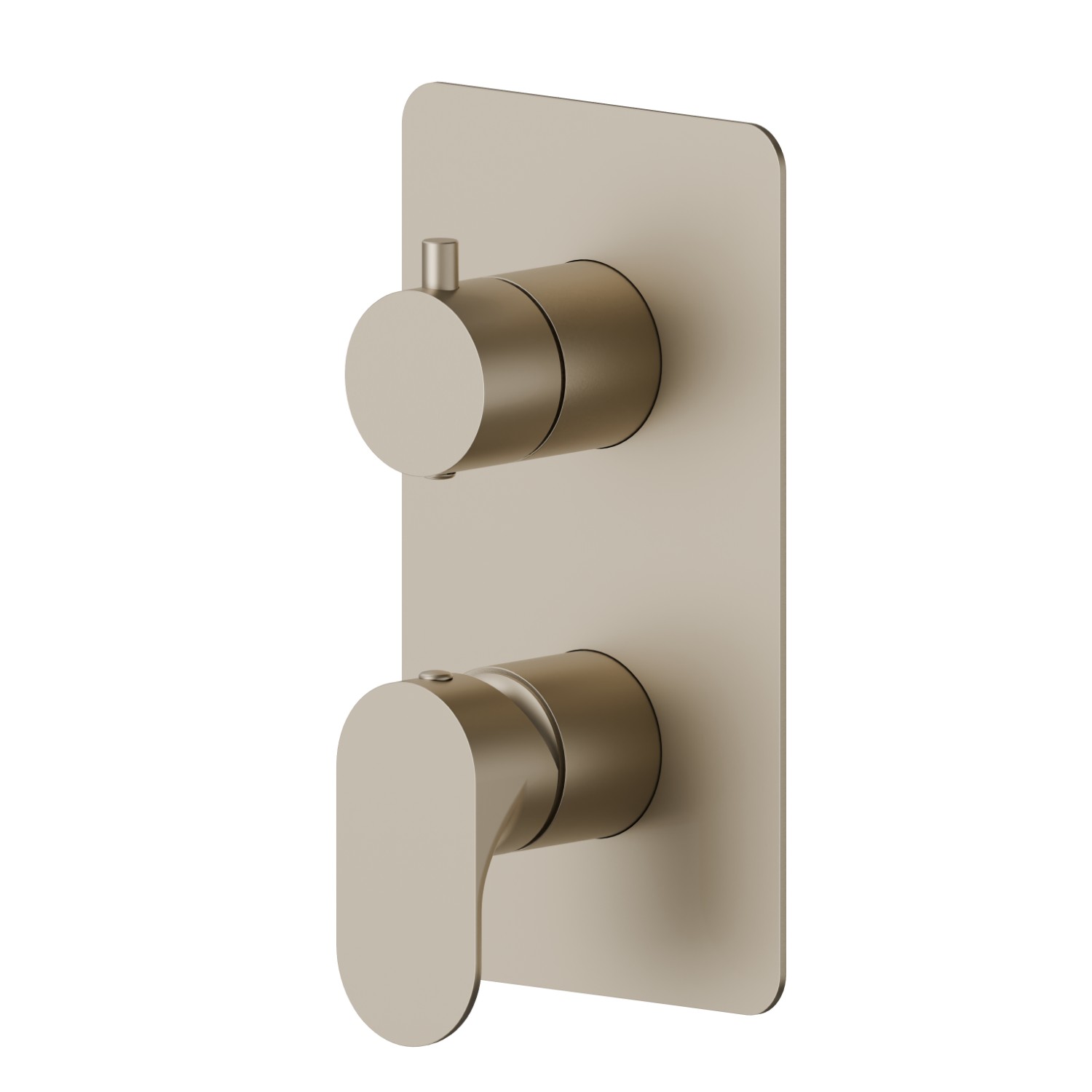 Einbau-einhebelmischer mit mechanischer 2-wege umstellung, 1/2” ein- und ausgänge. Außenteil - oberfläche Gold Satin