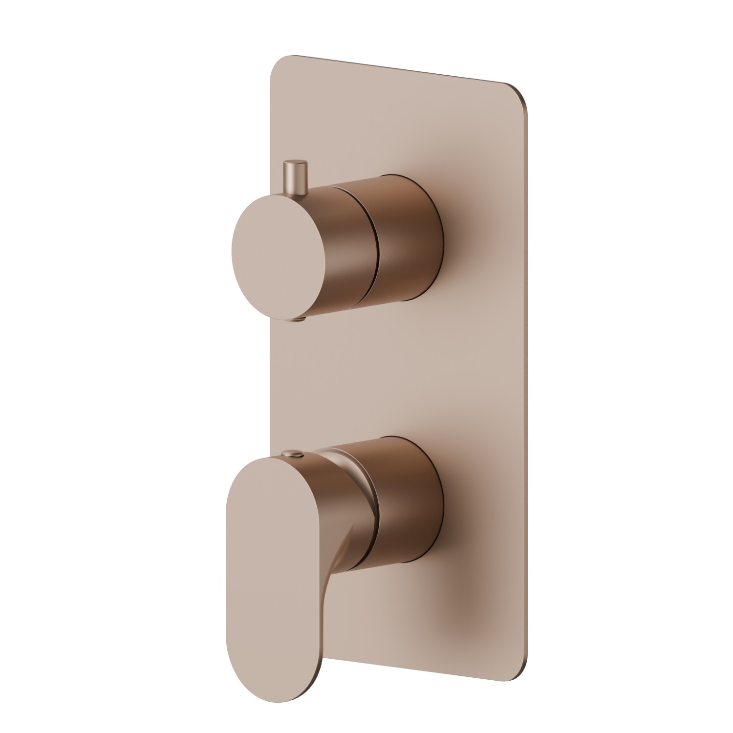 Einbau-einhebelmischer mit mechanischer 2-wege umstellung, 1/2” ein- und ausgänge. Außenteil - oberfläche Copper Satin