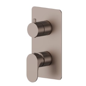Single lever concealed mixer with 2 ways out mechanical diverter, 1/2” connections. External part - finish Copper Glossy