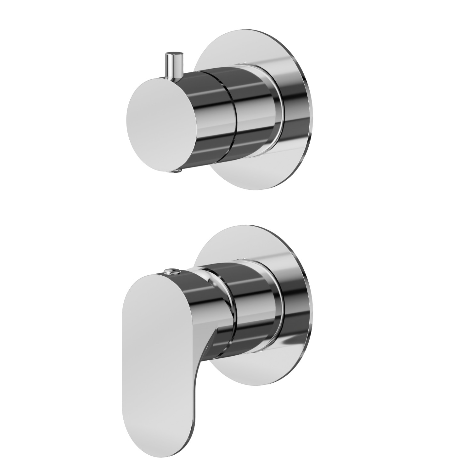 Einbau-einhebelmischer mit mechanischer 2-wege umstellung, 1/2” ein- und ausgänge. Außenteil. Ø70 - oberfläche Chrom